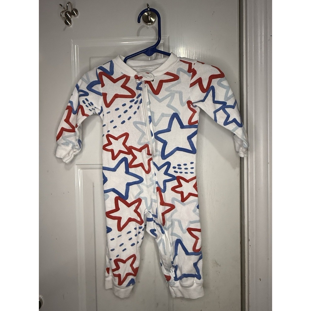 Red White Blue Footless Sleepers Stars 9 Months F22‎